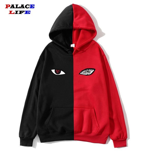 

anime hoodies streetwear double color men hoodies pullover sweatshirt harajuku japan hoodie men womens autumn, Black