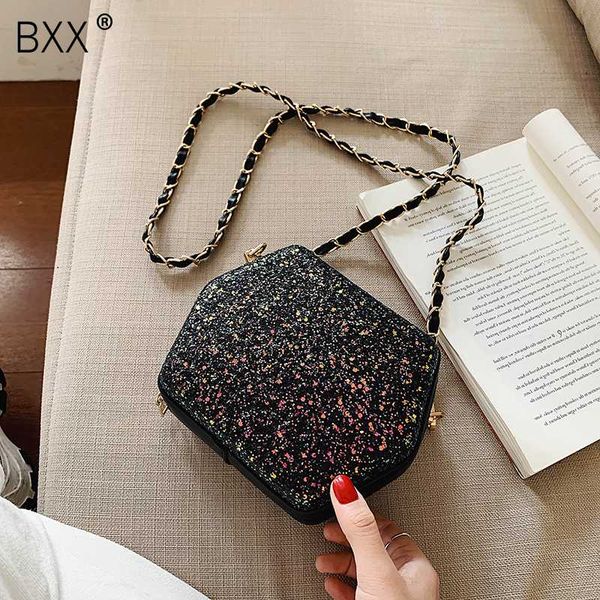 

bxx] sequins pu leather crossbody shell bag for women 2020 spring chain shoulder messenger bag female handbags and purses hk365