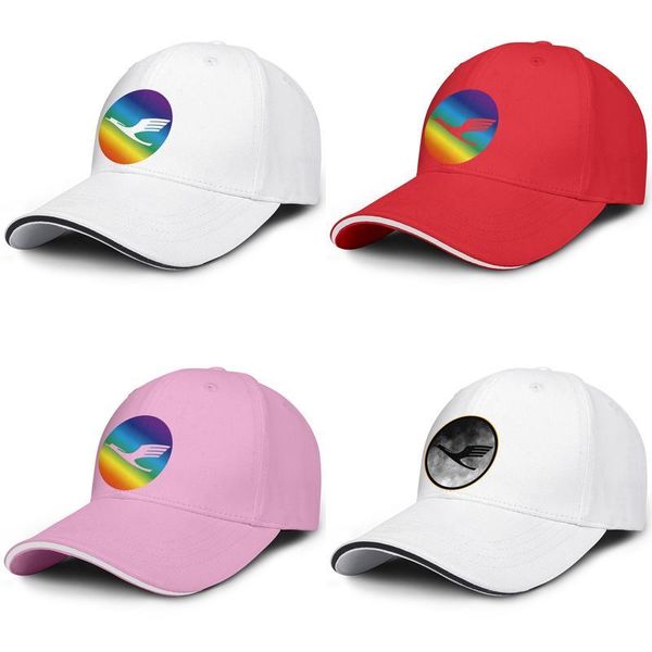 

lufthansa airline gay pride rainbow logo fashion baseball sandwich hat design classic truck driver cap german flag marble print, Blue;gray