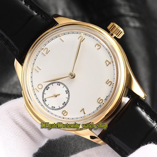 

10 color portugieser 524202 white dial mechanical hand-winding 524204 mens watch gold steel case leather strap sport watches, Slivery;brown