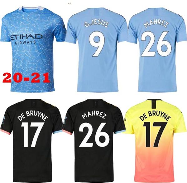 

new thailand 2020 sterling de bruyne kun aguero manchester soccer jerseys city 20 21 sane football shirt set men kids kit uniforms, Black