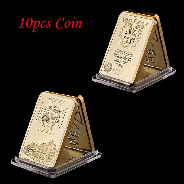 

10pcs deutsche reichsbank1oz gold plated army eagle totem commemorative coin souvenir bullion collectibles ornaments