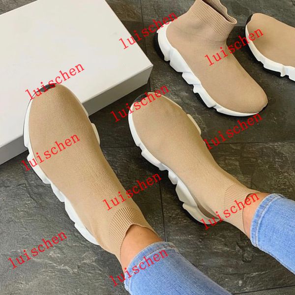 

beat designer sneakers en maille stretch speed trainer black tan men speed mid-trainer sock sneakers casual shoes runners shoes