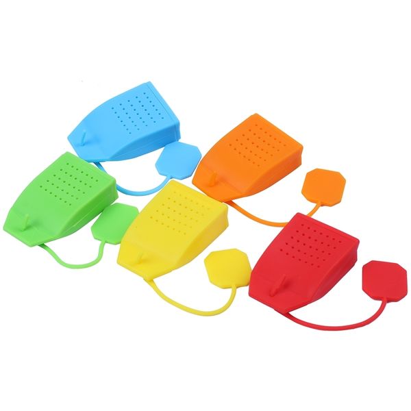 

10 pieces / piece food grade silicone tea bag colorful filter herbal scented tool color random teaware sets