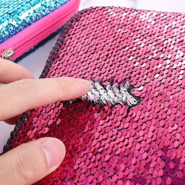 

cute sequin cosmetic bag travel toiletry bag large capacity hairball coin case school pencil supplies handbag cosmetic