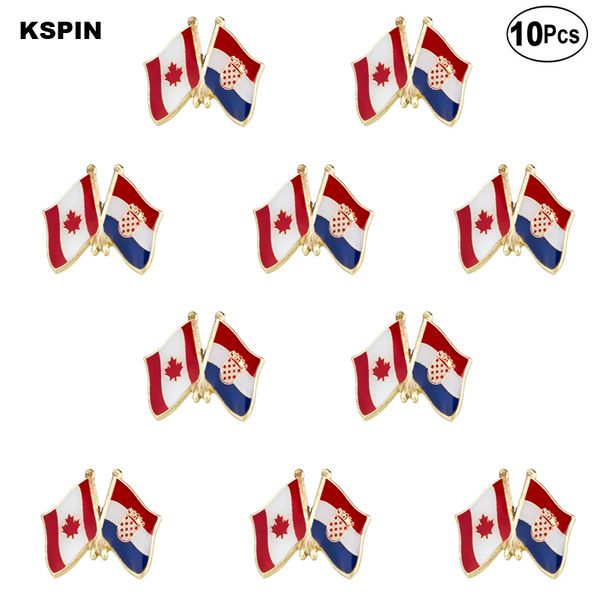 

canada & croatia flag lapel pin flag badge brooch pins badges 10pcs a lot, Gray
