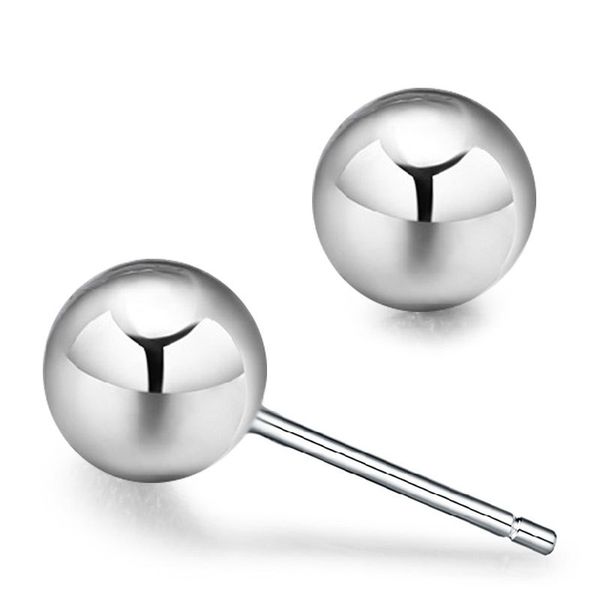 

925 sterling silver new arrival simple round design ladies'stud earrings women wholesale female jewelry gift drop shipping, Golden;silver
