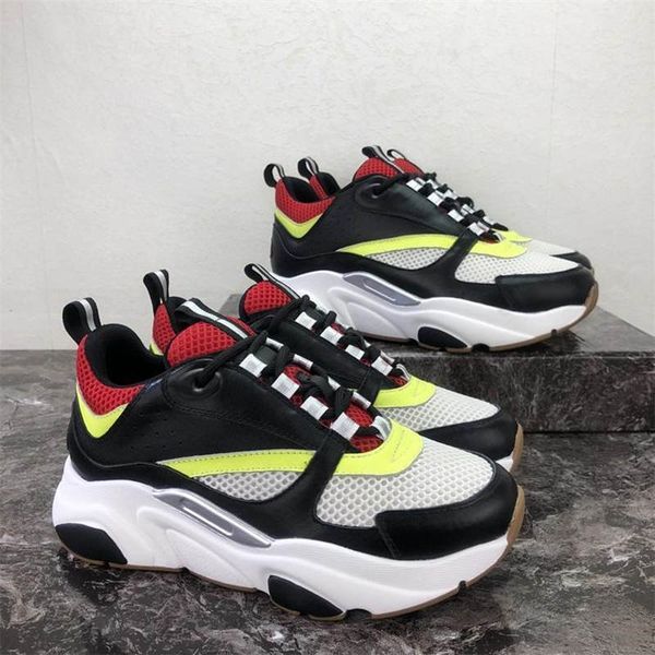 

new arrival canvas calfskin casual shoe man sneaker fashion mixed colors black grey b22 technical knit designer shoes