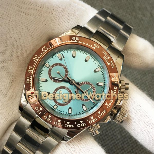 

mens designer watches 116500ln montre de luxe luxury watch mechanical automatic wristwatches coffee ceramic bezel 316l steel folding buckle, Slivery;brown