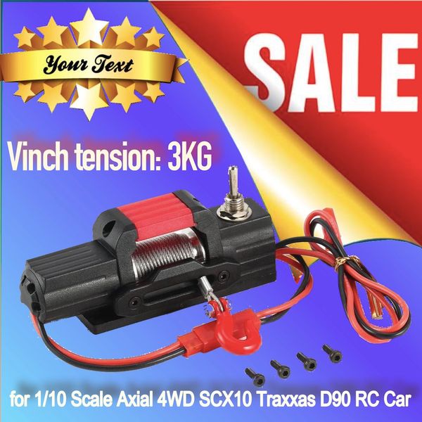 

new metal electric winch rc car parts accessories for 1/10 scale axial 4wd scx10 traxxas d90 rc rock crawler
