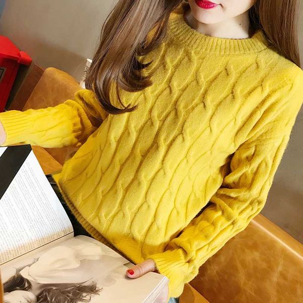 

women's sweaters women korean style loose pullovers casual o-neck solid long sleeve knittted sweater ladies basic jumpers pull femme, White;black
