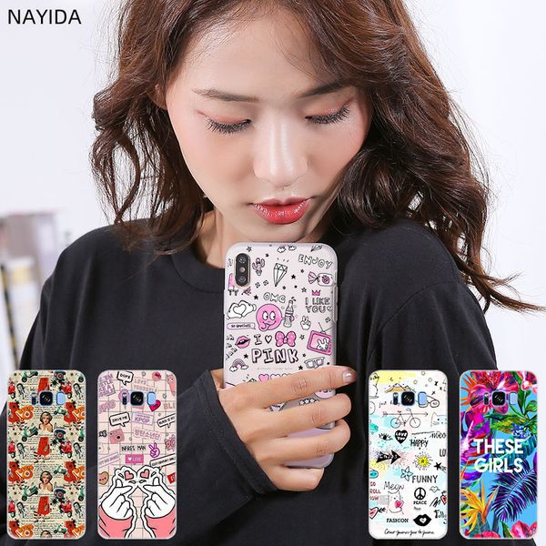 

phone cases silicone soft cover for samsung s10 s9 s8 s7 s6 plus edge e note 10 9 8 pro case aloha girls fabric arte posters