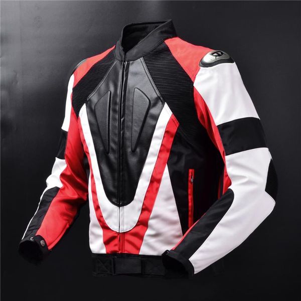 

ghost racing motorcycle jacket pu leather motorbike riding jacket waterproof titanium alloy full body protective gear armor