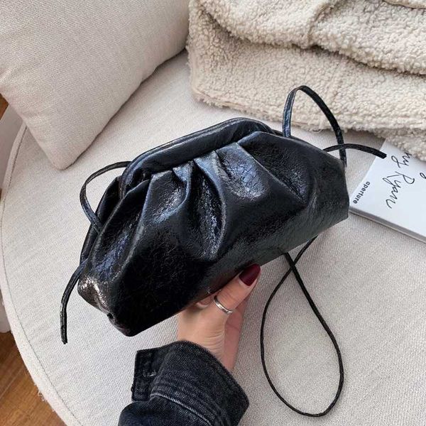 

vintage leather crossbody bags for women small shoulder messenger bag fold clutch bag lady party handbags female elegant purses