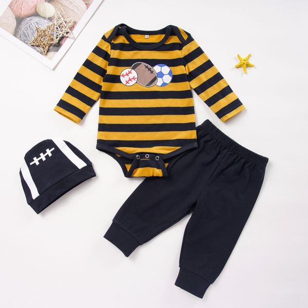 

0-24m autumn baby boy girl long sleeve cartoon print romper trousers hat outfits clothes newest, White