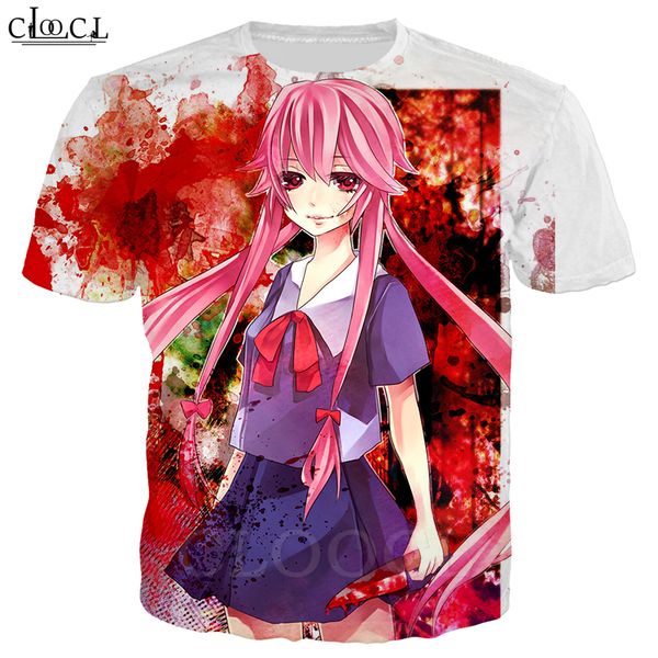 

мода аниме future diary футболка 3d печать мужчины женщины креативный homme одежда с коротким рукавом плюс размер harajuku пары tops, White;black