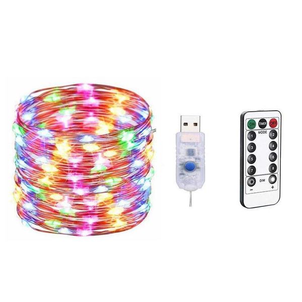

brelong 10m 100led 5m 50led copper wire remote control chain light 8 function waterproof holiday light chain