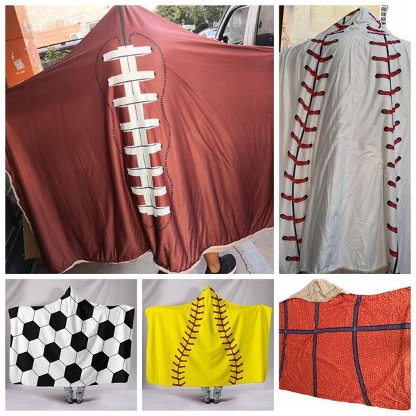 

5 стилей бейсбол с капюшоном одеяло взрослый шерпа бейсбол толстовка одеяло шерпа спорт тематические софтбол с капюшоном футбол одеяло cca10