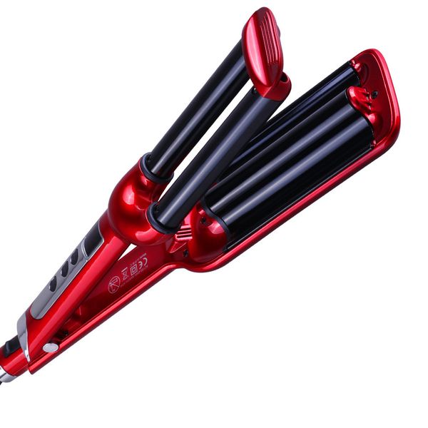 

hair straightener and curler ceramic titanium curling iron 3d floating plates adjustable temperature 100-240celsius, Black