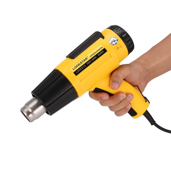 

l502310 2000w lcd digital electric air heat gun temperature fan adjustable shrink wrap paint stripper diy tool + nozzle