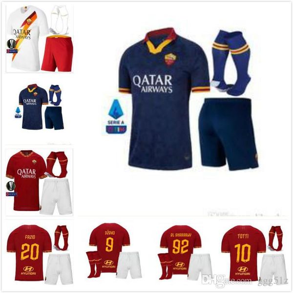 

kit 2019 2020 dzeko perotti pastore zaniolo soccer jersey rome totti jersey 19 20 football shirt de rossi jesus as maillot de foot, Black;yellow