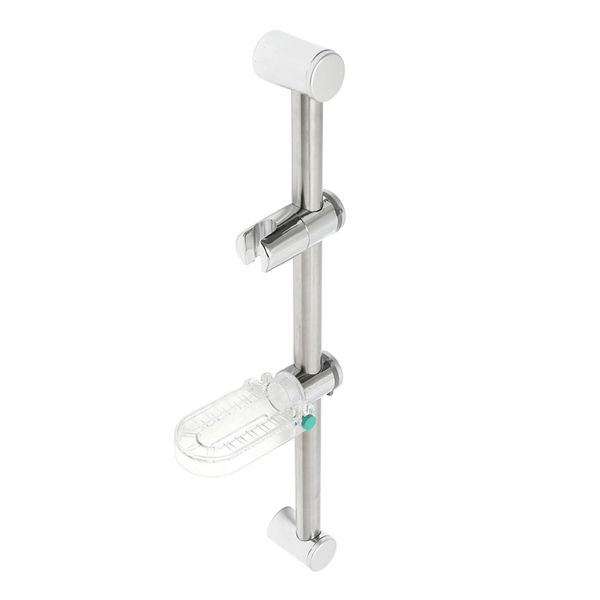 

adjustable wall mount shower riser rail shower head holder bar w/ soap dish