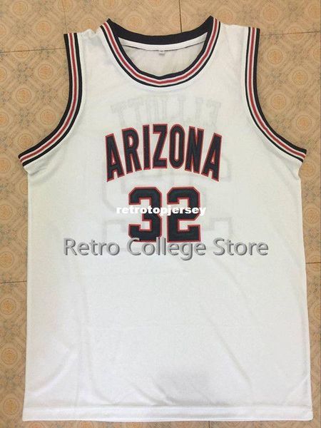 

мужская майка для баскетбола 32 sean elliott arizona wildcats топ белая сшитая темно-синяя спортивная рубашка xs-6xl, майка ncaa, Black;blue