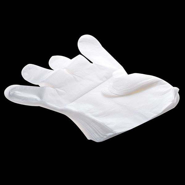 

100 pcs food service hand protective plastic disposable gloves clear