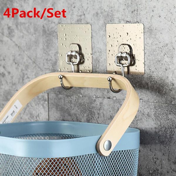 

4pcs stainless steel over the door hook storage hanger flower basket holder home storage organization #0314