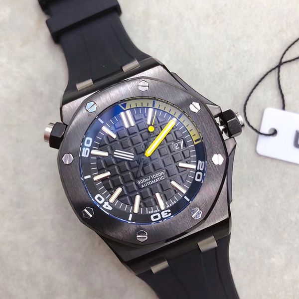 

hot sale free limited royal oak offshore forged carbon diver автоматические механические часы pvd black watch rubber 42мм 15706 мужские нару, Slivery;brown