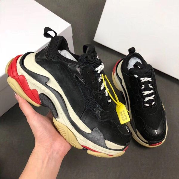 

2018 multi luxury triple s designer low new arrival sneaker combination soles boots mens womens runner shoes sports casual shoe, Black