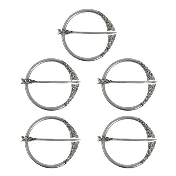 

5pcs viking brooch brooch celtic robe needle scarf needle scarf cloth pins, gift for viking fans women men, Gray
