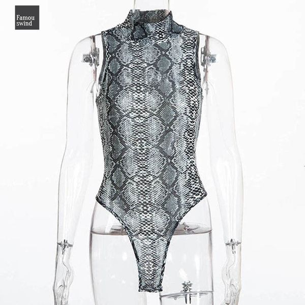 

змея шаблон bodysuits животных печати sexy bodysuit женщины без рукавов с плеча водолазка leopard комбинезон лето перевозка груза падения, Black;white