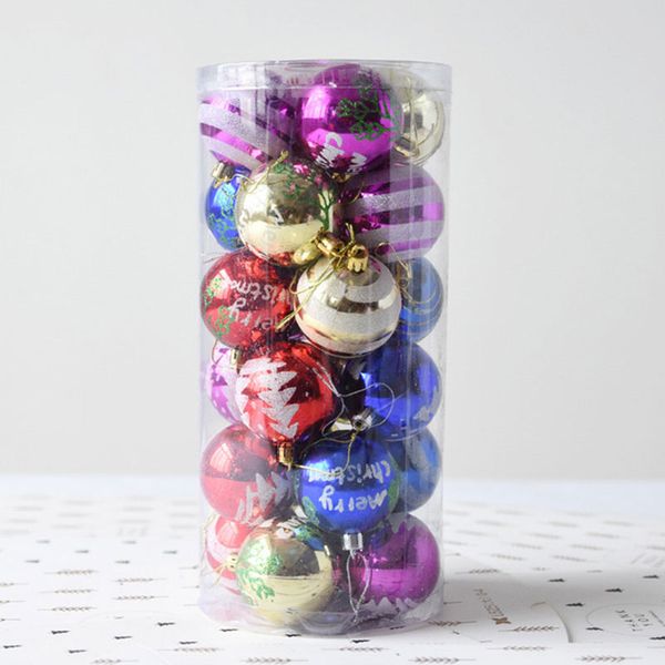 

christmas ball ornaments 24pcs/box 6cm painted balls bauble hanging xmas christmas tree decorations festive party supplies