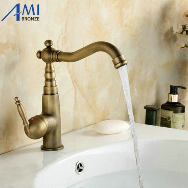 

8" antique brass faucets kitchen faucet swivel bathroom basin sink mixer tap 9903a