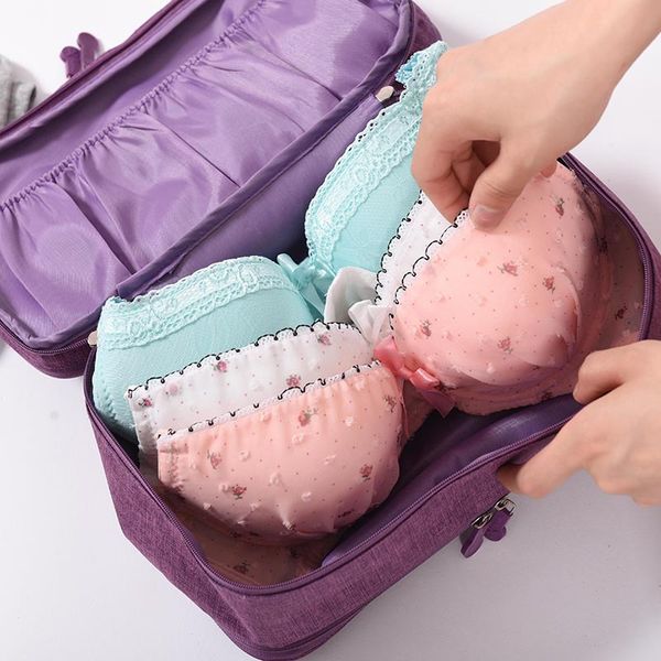 

portable travel underwear storage bag large capacity multi-function travel briefs bra socks packing organizer