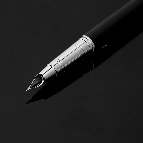 

black coated classique ballpoint pen luxury silver clip school office stationery l41e