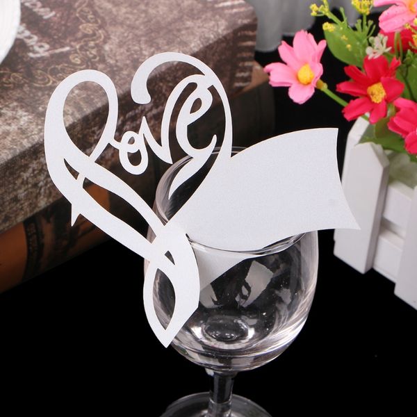 

50pcs love heart table mark wine glass name place card wedding party decoration d08d