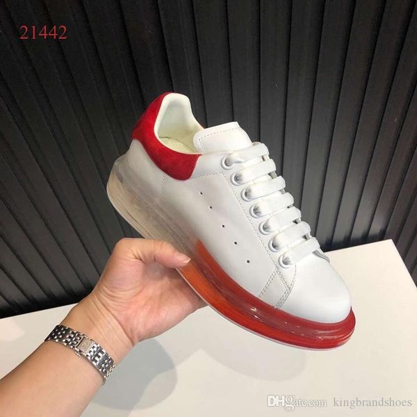 

thick soles shoes increase height women genuine leather sneaker platform casual shoes white back red, Black