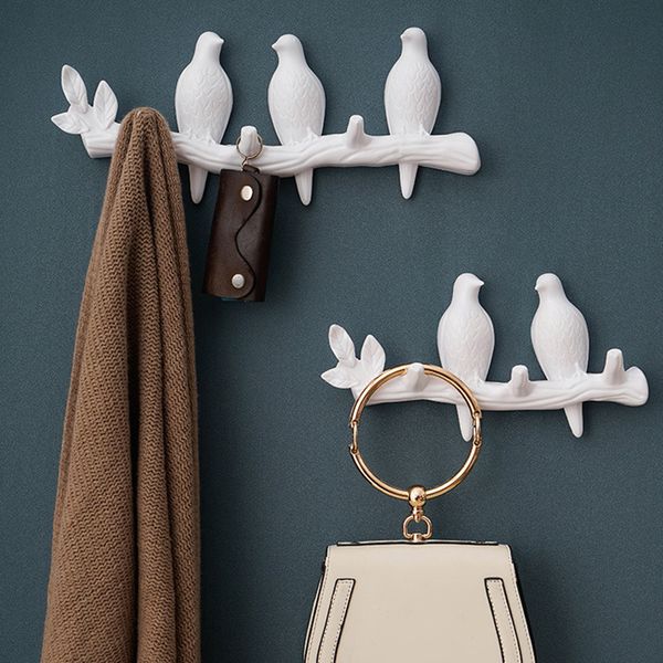 

1pcs wall decorations home accessories living room hanger resin bird key bedroom kitchen coat hat clothes towel hooks