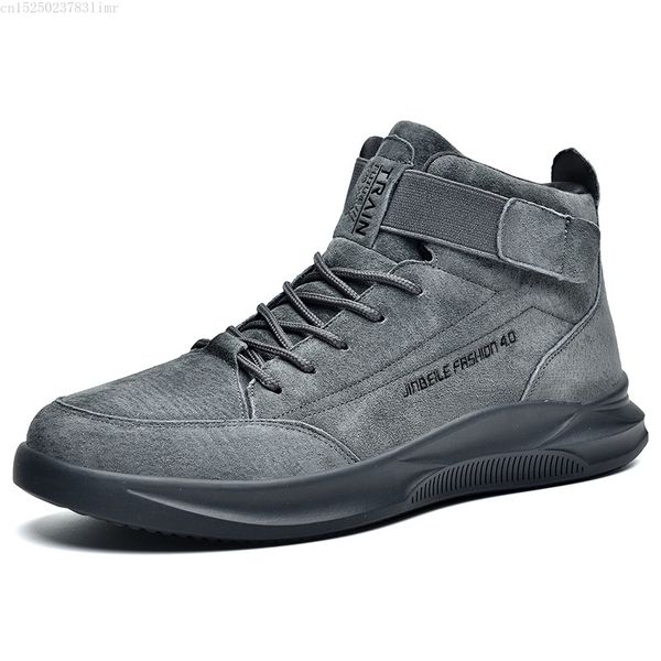 

2020 men boots warm fur comfortable hook&loop snow boots ankle shoes fashion men fur winter keep warm man sneakers work shoes, Black