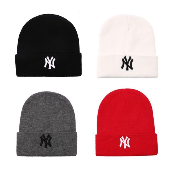 

Есть в наличии Зима теплая вязаная шапка NY Letters Вышитые шапочки для мужской моды н