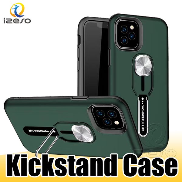 

for iphone 11 pro xs max xr 8 plus lg g7 hybird armor phone back case anti-drop design kickstand cellphone shell cover izeso