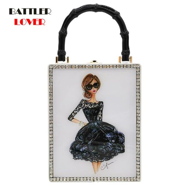 

women luxury shoulder bag box style party bag for ladies mini messenger pouch fashion diamond crown flower buckle pu leather