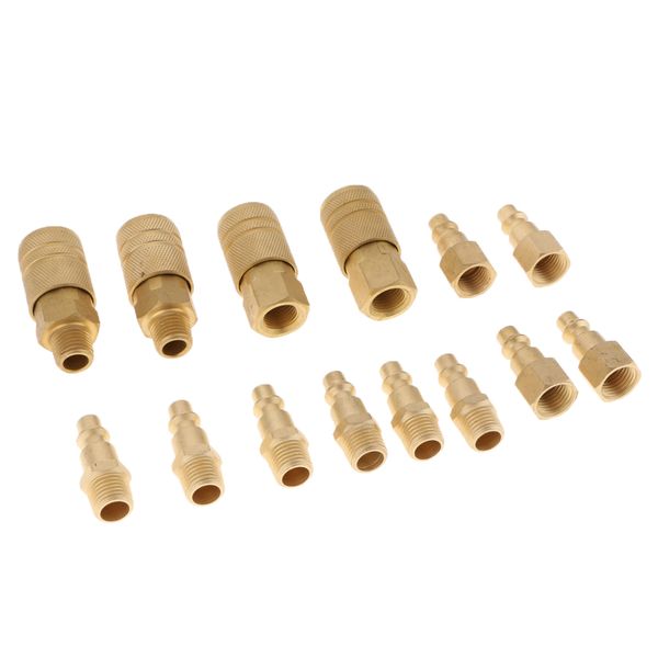 

14pieces air line hose compressor fitting connectors quick release 1/4'' npt