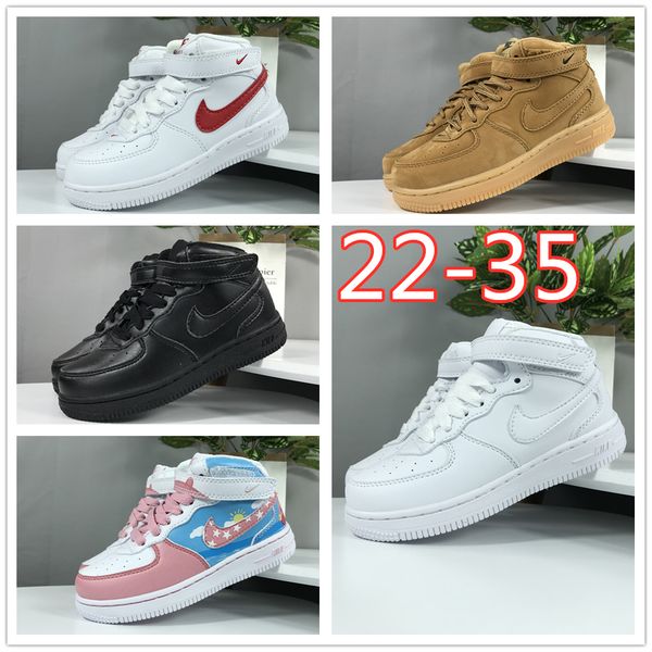 

2019 af1 kids youth shoes force 1 boy girls big baby forces one running shoes toddler children low casual trainers size 22-35