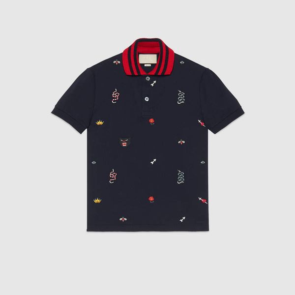 

19SS сделано в италии би змея тигр гуц уличная мода повседневная рубашка с коротким