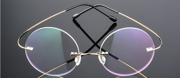 

eyesilove vintage women titanium alloy rimless myopia glasses round lenses nearsighted glasses prescription -0.50 -6.00, Black