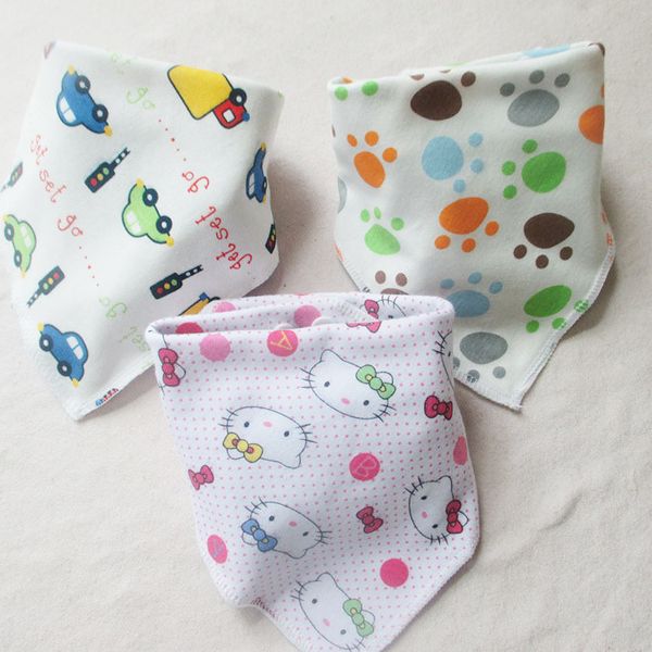 

2019 new baby waterproof bib cotton saliva towel anti dirty double-deck for baby 0-3 years kids cute animal type