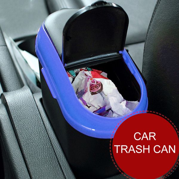 

car plastic trash bin auto mini cans rubbish can garbage dust dustbin box case holder hook bucket car trash 20*10.5*14.5cm
